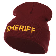 Sheriff Military Embroidered Long Cuff Beanie