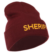 Sheriff Military Embroidered Long Cuff Beanie