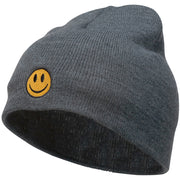 Smile Face Embroidered Short Beanie