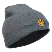 Smile Face Embroidered Short Beanie