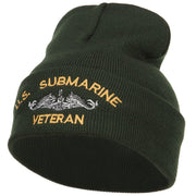 US Submarine Veteran Military Embroidered Long Beanie