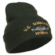 US Submarine Veteran Military Embroidered Long Beanie