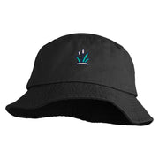 Cattails Embroidered Unisex Multipurpose Crushable Cotton Twill Bucket Hat - Black M