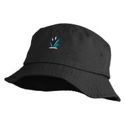 Cattails Embroidered Unisex Multipurpose Crushable Cotton Twill Bucket Hat - Black M