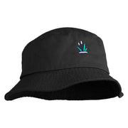 Cattails Embroidered Unisex Multipurpose Crushable Cotton Twill Bucket Hat - Black M