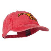 Maryland State Map Embroidered Washed Cap