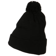 Small Diamond Embroidered Pom Beanie