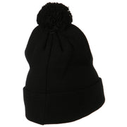 Small Diamond Embroidered Pom Beanie