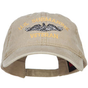 US Submarine Veteran Military Embroidered Washed Cap