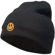 Smile Face Embroidered Short Beanie