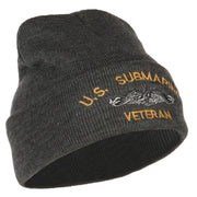 US Submarine Veteran Military Embroidered Long Beanie