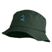 Cattails Embroidered Unisex Multipurpose Crushable Cotton Twill Bucket Hat - Dark-Green M