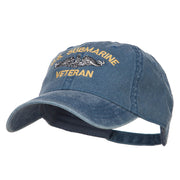 US Submarine Veteran Military Embroidered Washed Cap