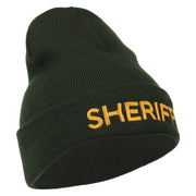 Sheriff Military Embroidered Long Cuff Beanie