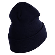 US Submarine Veteran Military Embroidered 12 inch Cuffed Knit YP Long Beanie - Navy OSFM