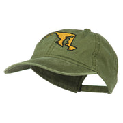 Maryland State Map Embroidered Washed Cap