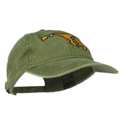 Maryland State Map Embroidered Washed Cap