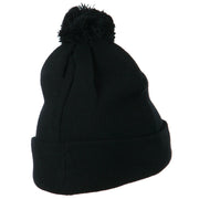 Small Diamond Embroidered Pom Beanie