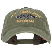 US Submarine Veteran Military Embroidered Washed Cap