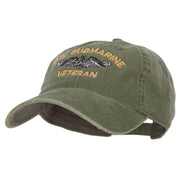 US Submarine Veteran Military Embroidered Washed Cap