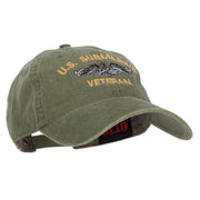 US Submarine Veteran Military Embroidered Washed Cap