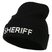 Sheriff Military Embroidered Long Cuff Beanie