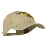 Maryland State Map Embroidered Washed Cap