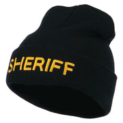 Sheriff Military Embroidered Long Cuff Beanie