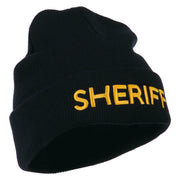 Sheriff Military Embroidered Long Cuff Beanie