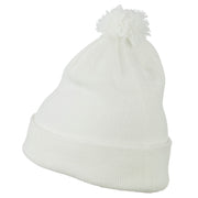 Small Diamond Embroidered Pom Beanie