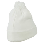 Small Diamond Embroidered Pom Beanie