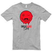 Smile Today Happy Face Graphic Design Short Sleeve Cotton Jersey T-Shirt