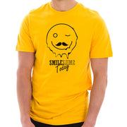 Smile Today Happy Face Graphic Design Short Sleeve Cotton Jersey T-Shirt