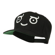 Smile Face Emoticon Embroidered Snapback Cap