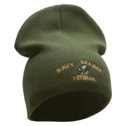 Licensed Navy Seabee Veteran Embroidered Short Beanie Made in USA