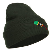 Saint Kitts and Nevis Flag Map Embroidered Long Beanie