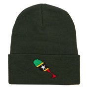 Saint Kitts and Nevis Flag Map Embroidered Long Beanie