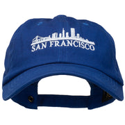 San Francisco Skyline Embroidered Washed Cap