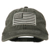 Silver American Flag Embroidered Washed Cap