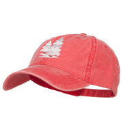 Snowy Christmas Trees Embroidered Washed Cap