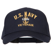 USN Veteran Military Embroidered Solid Cotton Pro Style Cap