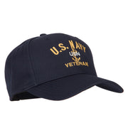 USN Veteran Military Embroidered Solid Cotton Pro Style Cap