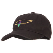 Tennessee Iris with Map Embroidered Unstructured Washed Cap