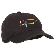 Tennessee Iris with Map Embroidered Unstructured Washed Cap