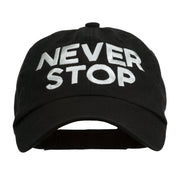 Never Stop Embroidered Washed Cap