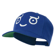 Smile Face Emoticon Embroidered Snapback Cap