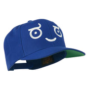 Smile Face Emoticon Embroidered Snapback Cap