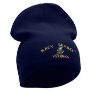 Licensed Navy Seabee Veteran Embroidered Short Beanie Made in USA