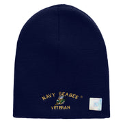 Licensed Navy Seabee Veteran Embroidered Short Beanie Made in USA