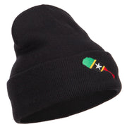 Saint Kitts and Nevis Flag Map Embroidered Long Beanie